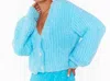 Show Me Your Mumu Classy Cardin V-neck Sweater In Bright Blue