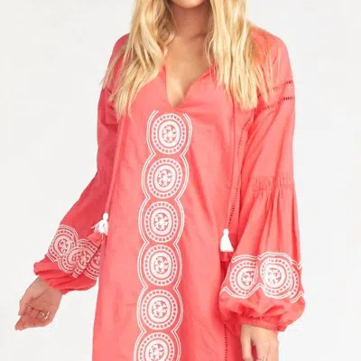 Show Me Your Mumu Claudine Tunic Dress In Coral Sunburst In Pink