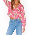 Show Me Your Mumu Clemmie Cardi In Pink Floral Soiree Knit In Pink