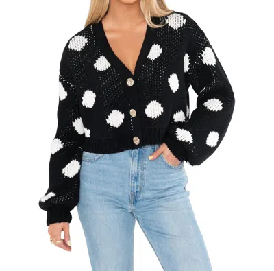 Show Me Your Mumu Clemmie Cardigan In Black & White Polka Dots In Multi