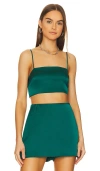 Show Me Your Mumu Clurb Crop Top In Emerald In Emerald Beading