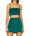 Show Me Your Mumu Clurb Crop Top In Emerald In Gold
