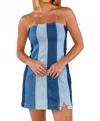 Show Me Your Mumu Coronado Corset Dress In Shady Indigo Stripe In Blue