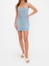 Show Me Your Mumu Corset Mini Dress In Misty Morning In Blue