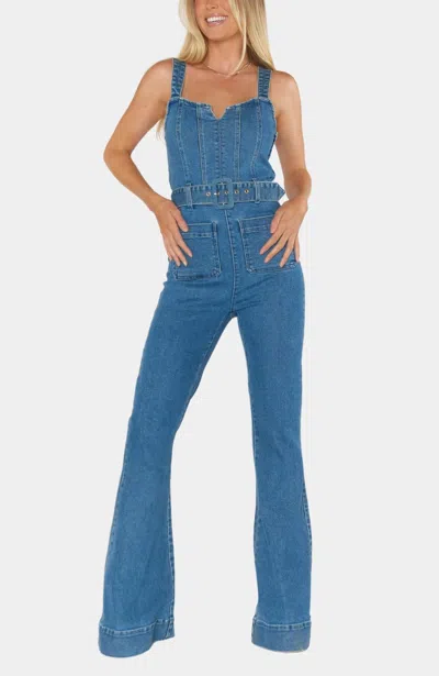 Show Me Your Mumu Crossroads Smocked Back Jumpsuit In Sky Rider In Pink