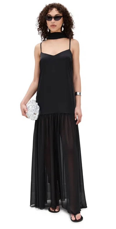 Show Me Your Mumu Dalia Maxi Dress Black Luxe Satin