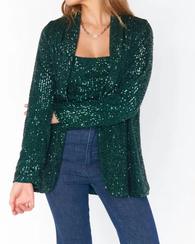 Show Me Your Mumu Dance Blazer In Emerald Sequins In Multi