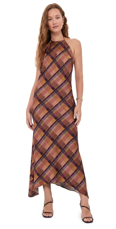 Show Me Your Mumu Dasha Dress Rich Plaid Satin