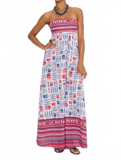 Show Me Your Mumu Day Out Salty Maxi Dress In Sardine Border In Pink