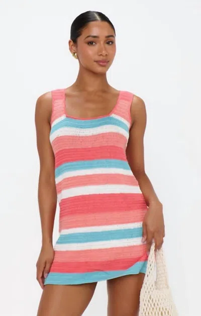 Show Me Your Mumu Day Trip Mini Dress In Cabana Stripe In Pink