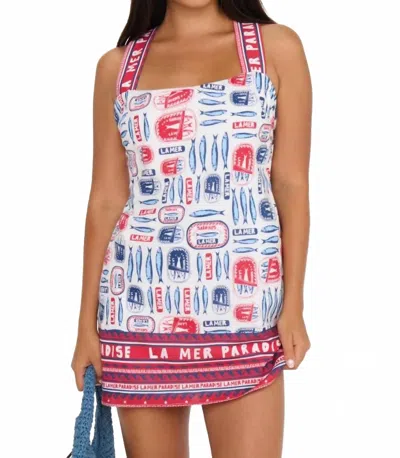 Show Me Your Mumu Detour Mini Dress In Sardine Border In Multi