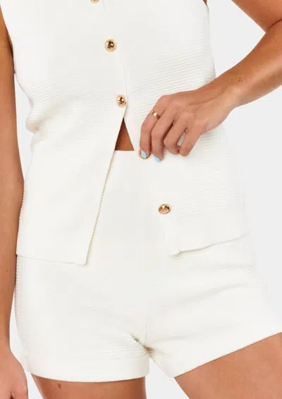 Show Me Your Mumu Devin Short In White Delight Knit