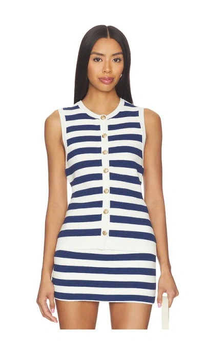 Show Me Your Mumu Devin Tank Navy Stripe Delight Knit In Multi