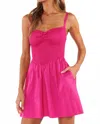 Show Me Your Mumu Dixie Mini Dress In Hot Pink Poplin In Pink