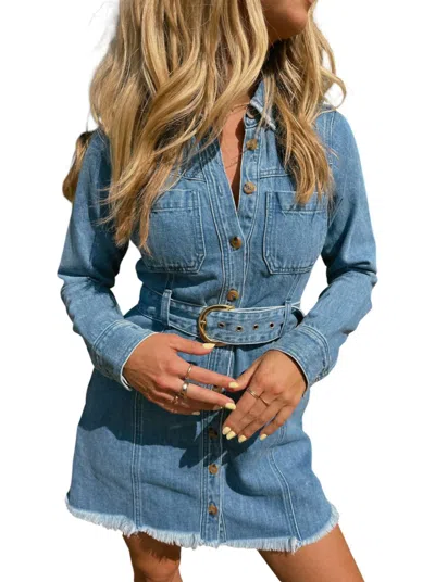 Show Me Your Mumu Durango Dress In Storm Cloud In Blue