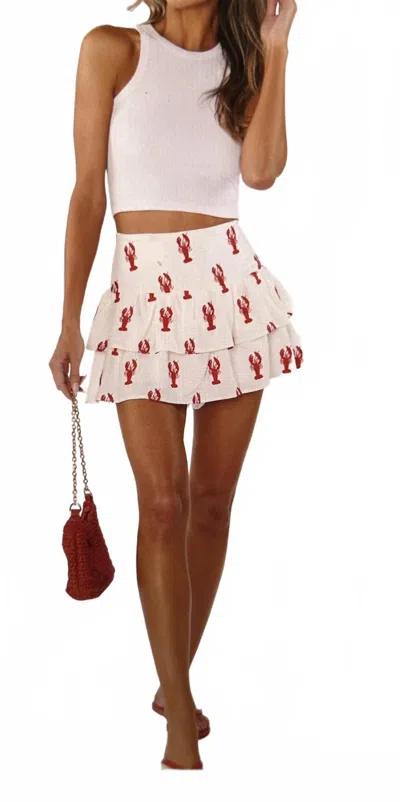 Show Me Your Mumu Ellie Skort In Lobster Embroidery