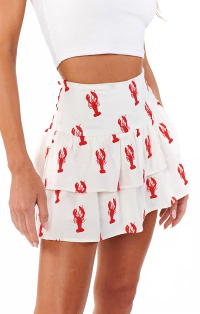 Show Me Your Mumu Ellie Skort In White/red