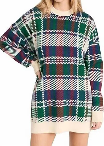 Show Me Your Mumu Ember Tunic Sweater In Holiday Plaid Knit In Multi