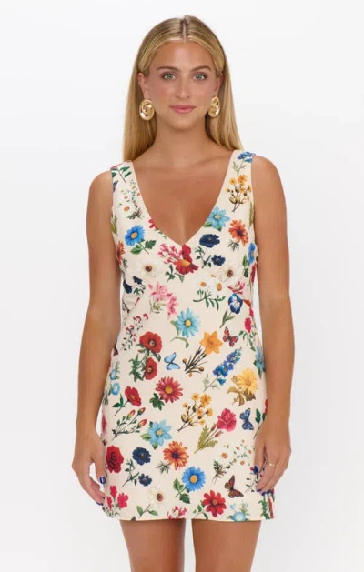 Show Me Your Mumu French Floral Emily Mini Dress In Beige In Multi