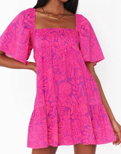 Show Me Your Mumu Erin Mini Dress In Pink Shells Poplin