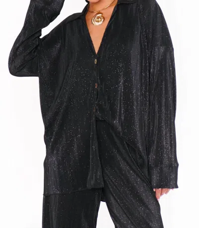 Show Me Your Mumu Everywhere Top In Black Shimmer Pleat In Multi