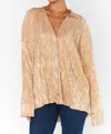 Show Me Your Mumu Everywhere Top In Gold Pleat In Multi