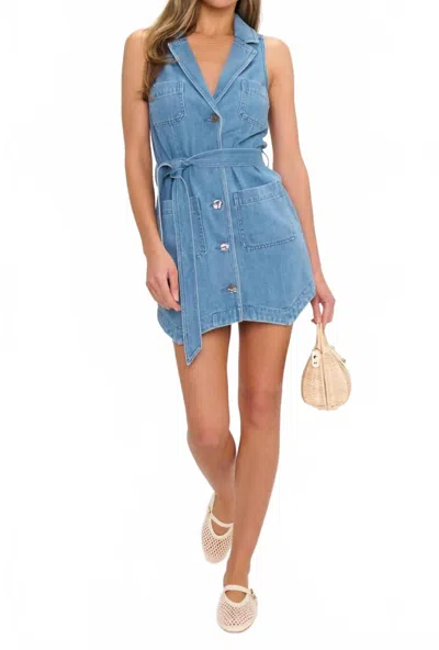 Show Me Your Mumu Fairfield Vest Denim Dress In Blue