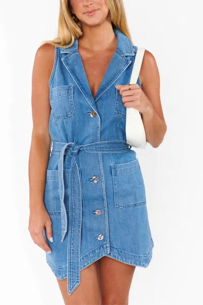 Show Me Your Mumu Fairfield Vest Mini Dress In Gusty Blue