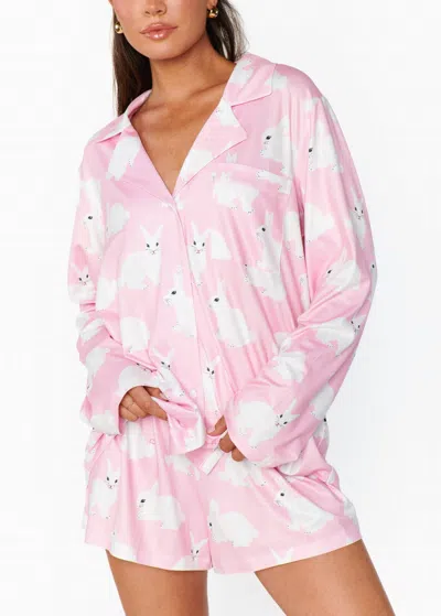 Show Me Your Mumu Favorite Pajama Set In Pink Bunnies