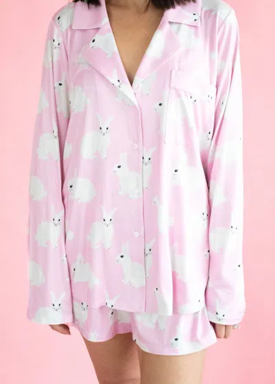Show Me Your Mumu Favorite Pj Set In Pink Bunnies In Multi