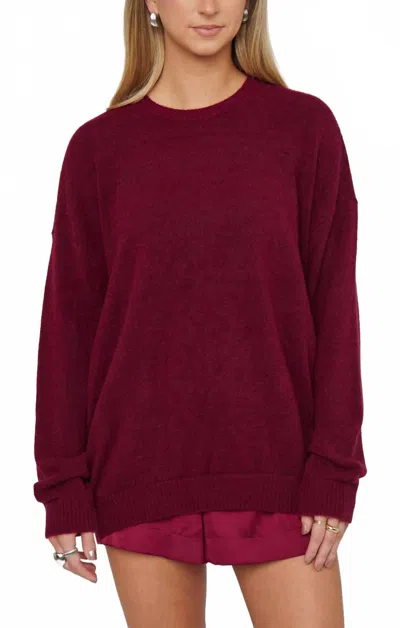 Show Me Your Mumu Feel Good Sweater In Maroon Knit In Burgundy