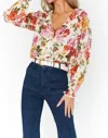 Show Me Your Mumu Floral Blouse In White In White