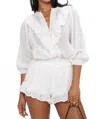 Show Me Your Mumu French Blouse In White In White