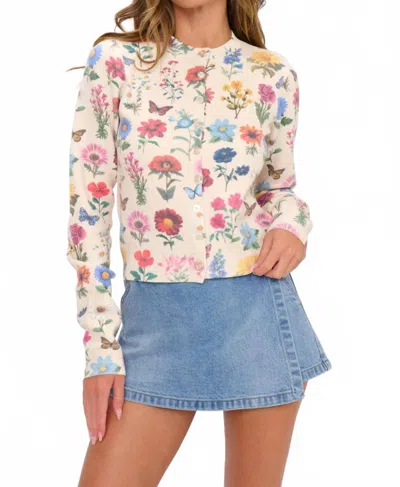 Show Me Your Mumu French Floral Knit Cafe Cardigan In Multi