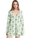 Show Me Your Mumu Gilligan Sweater Womens Palm Knit Side Slit Oversized Ddr388 In Green