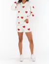 Show Me Your Mumu Go To Sweater In Tossed Heart Knit Red In Multi