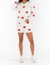 Show Me Your Mumu Go To Sweater In Tossed Heart Knit Red In Multi
