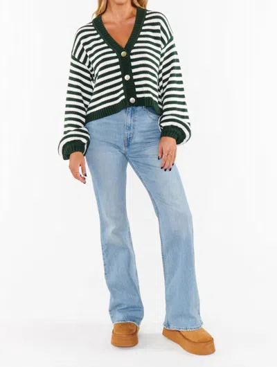 Show Me Your Mumu Good Karma Cardigan In Forest Green Knit In Multi