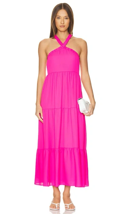 Show Me Your Mumu Hallie Halter Dress In Fuchsia