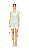 Show Me Your Mumu Hartford Tank Sweater Dress In On The Green Plaid Knit In White