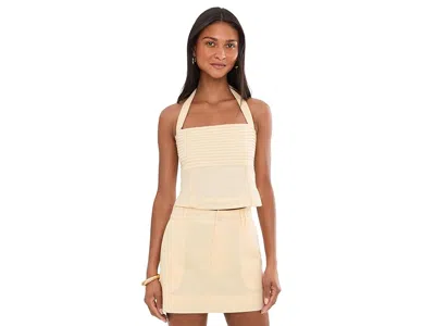 Show Me Your Mumu Hayden Halter Top Women's Clothing Buttercream Linen: Lg In White