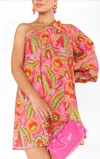 Show Me Your Mumu High Volume Mini Dress In Paradise Palms In Pink