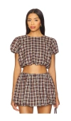 Show Me Your Mumu Highland Crop Top In Brown
