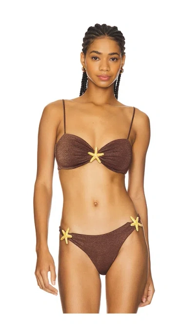 Show Me Your Mumu Ibiza Top In Cinnamon Shimmer
