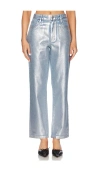 Show Me Your Mumu Icon Straight In Silver Coated Denim