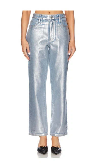 Show Me Your Mumu Icon Straight In Silver Coated Denim