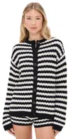 Show Me Your Mumu Inez Cardigan Black And White Stripe Knit In Multi