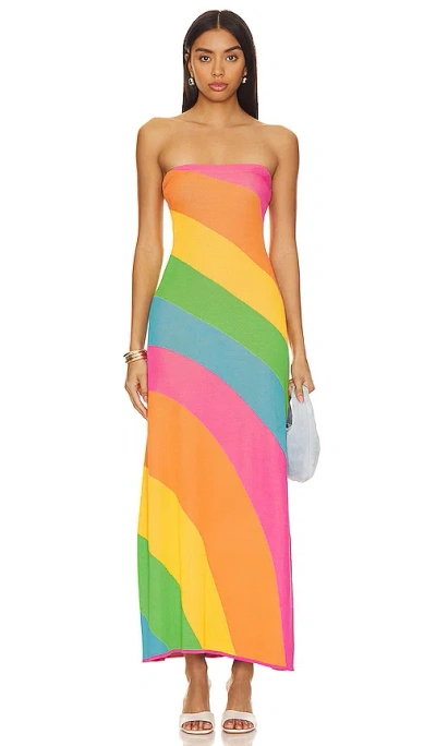 Show Me Your Mumu Island Nights Tube Dress In Salty Rainbow Stripe