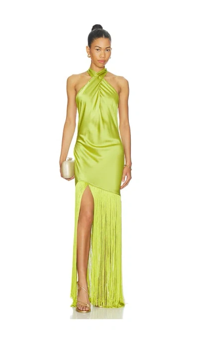 Show Me Your Mumu Jasmine Fringe Maxi Dress In Green