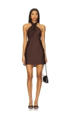 Show Me Your Mumu Jasmine Mini Dress In Chocolate Luxe Satin